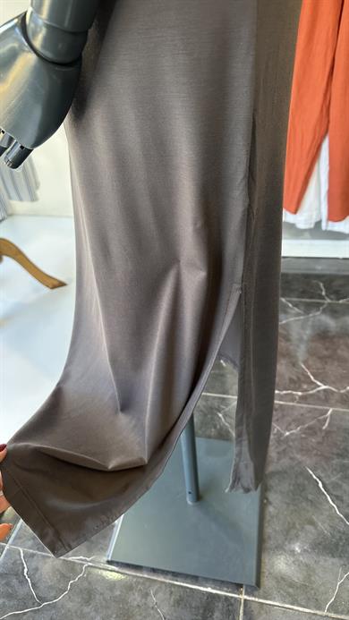 Antrasit Askılı Modal Kumaş Elbise