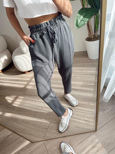 Antrasit Beli Lastikli Eşofman