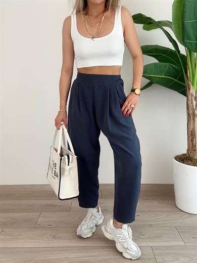 Antrasit Bombeli Yandan Fermuarlı Pantolon