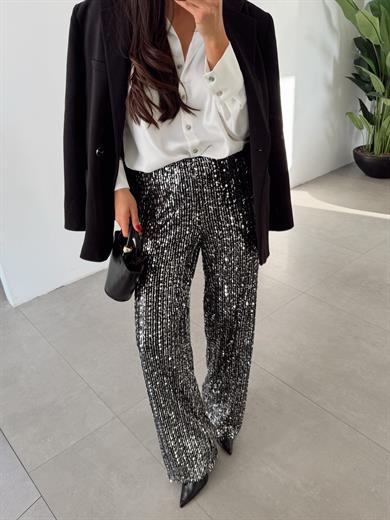 Antrasit Gümüş Payet Pantolon