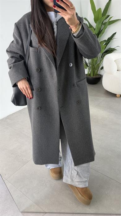 Antrasit Kaşe Kaban