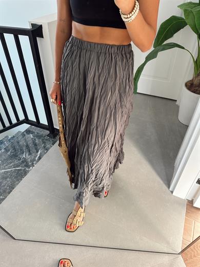 Antrasit Kırışık Etek