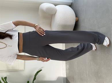 Antrasit Korsaj Kemer Palazzo Pantolon