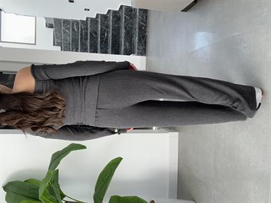 Antrasit Krınkil Kumaş Yandan Büzgülü Takım