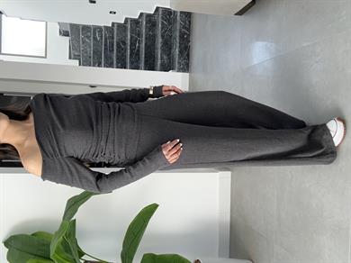 Antrasit Krınkil Kumaş Yandan Büzgülü Takım