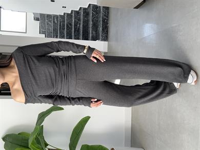 Antrasit Krınkil Kumaş Yandan Büzgülü Takım