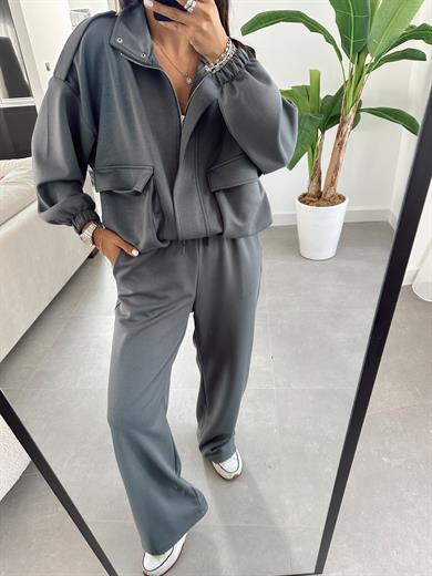 Antrasit Modal Kumaş Eşofman Takımı