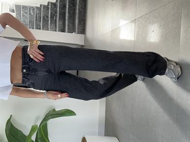 Antrasit Onl Yüksek Bel Bol Paça Jean Pantolon