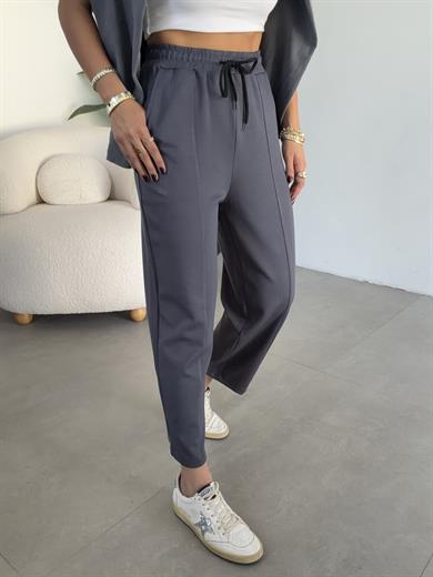 Antrasit Önü Çimalı Modal Eşofman Altı