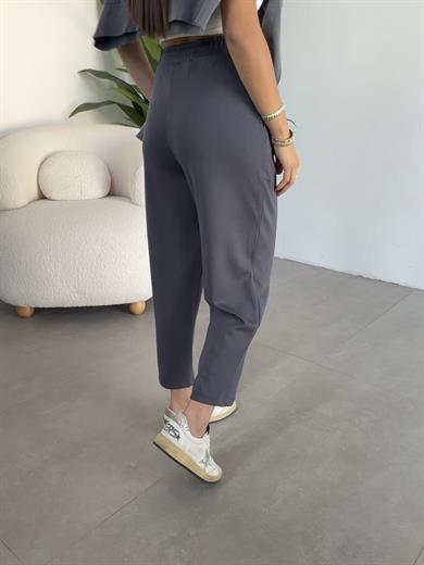 Antrasit Önü Çimalı Modal Eşofman Altı