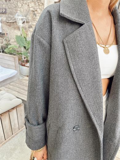 Antrasit Oversize Kruvaze Kaban