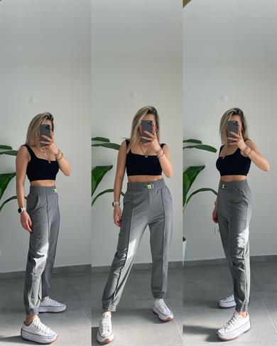 Antrasit Paça Lastilki Esofman Altı