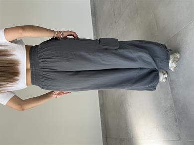 Antrasit Paçası Bağcıklı Kete Salaş Pantolon