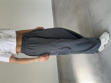 Antrasit Paçası Bağcıklı Kete Salaş Pantolon