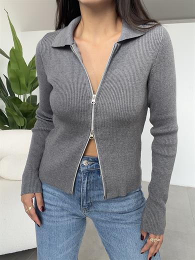 Antrasit Polo Yaka Hırka