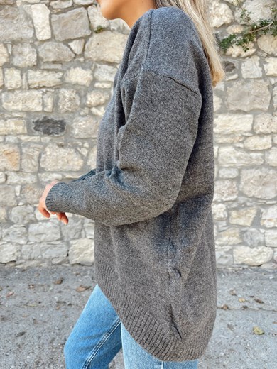 Antrasit Salaş Triko Kazak