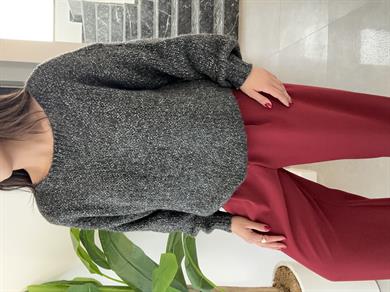 Antrasit Simli Triko Kazak