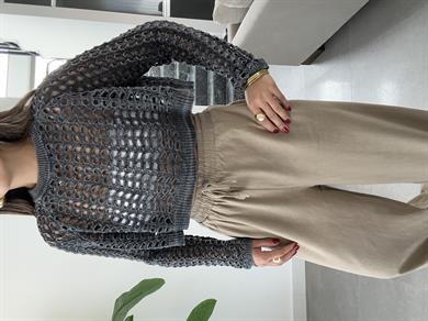 Antrasit Soluk Efektli Triko Kazak&