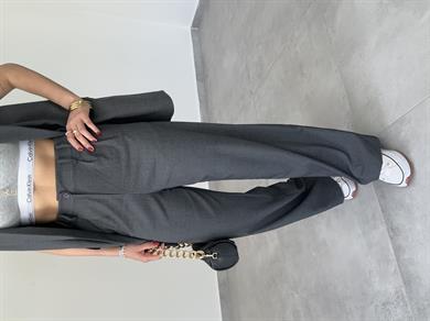 Antrasit Uzun Yelekli Takım