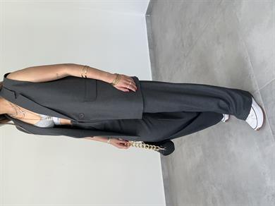 Antrasit Uzun Yelekli Takım