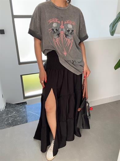 Antrasit Yıkamalı Key Almedina Tshirt