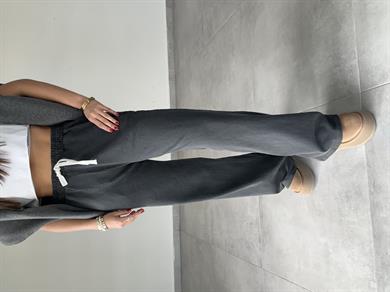 Antrasit Yıkamalı Kumaş Bol Paça Eşofman