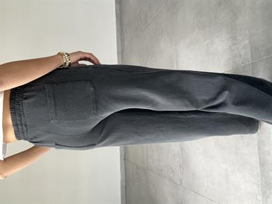 Antrasit Yıkamalı Kumaş Bol Paça Eşofman