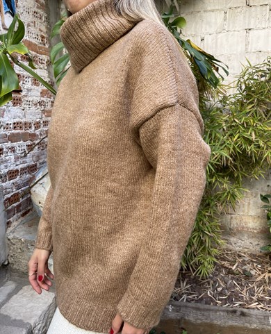 Balıkçı Yaka Camel Kazak