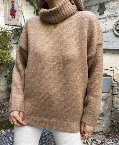 Balıkçı Yaka Camel Kazak