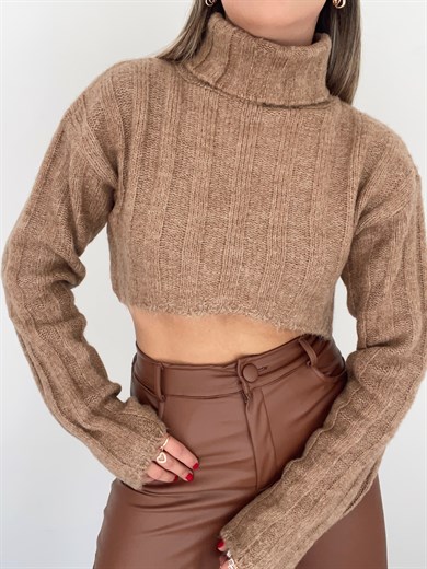 Balıkçı Yaka Kısa Kazak