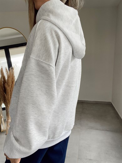 Baskılı Gri Sweatshirt