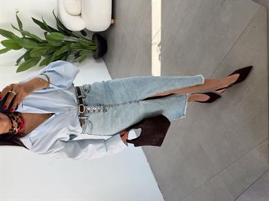 Bebe Mavi Oversize Gömlek