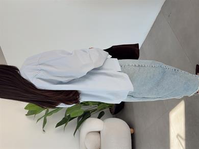 Bebe Mavi Oversize Gömlek