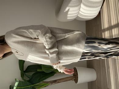 Bej Bisiklet Yaka Triko Kazak