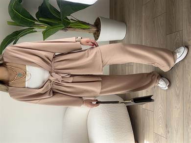 Bej Bürümcük Kimono Takım