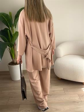 Bej Bürümcük Kimono Takım
