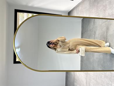 Bej Croplu Üçlü Takım