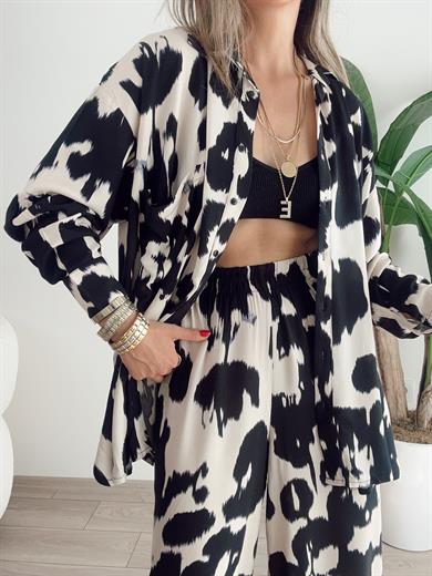 Bej Desenli Salaş Gömlek