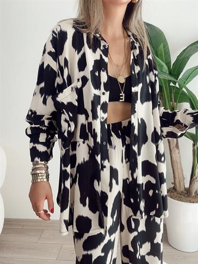 Bej Desenli Salaş Gömlek