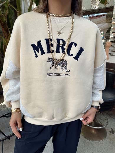 Bej İçi Şardonlu Sweasthirt