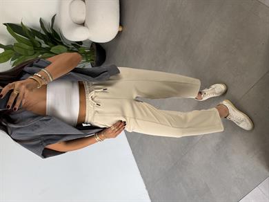 Bej Önü Çimalı Modal Eşofman Altı