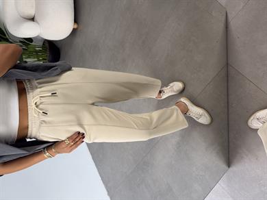 Bej Önü Çimalı Modal Eşofman Altı