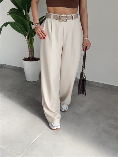 Bej Palazzo Pantolon