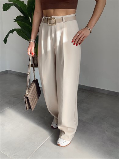 Bej Palazzo Pantolon