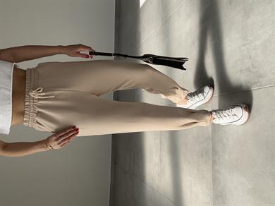 Bej Scuba Paça Pileli Eşofman