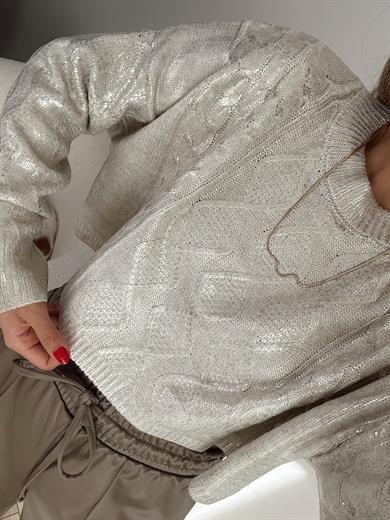 Oli Bej Varak Baskılı Triko Kazak