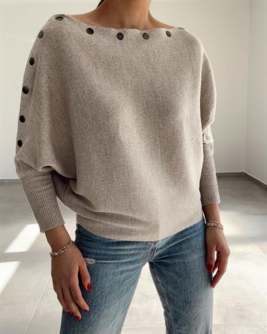 Bej Yarasa Kol Triko Kazak