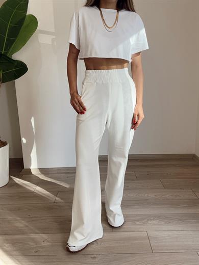 Beli Lastikli Ekru Eşofman