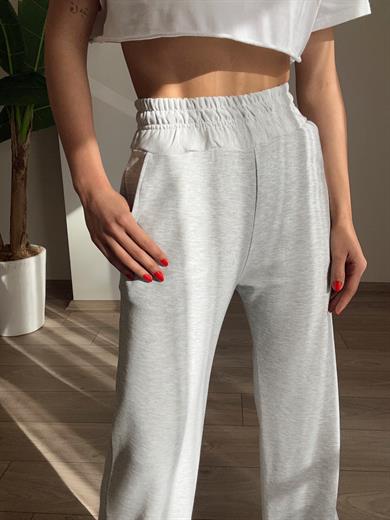 Beli Lastikli Gri Eşofman