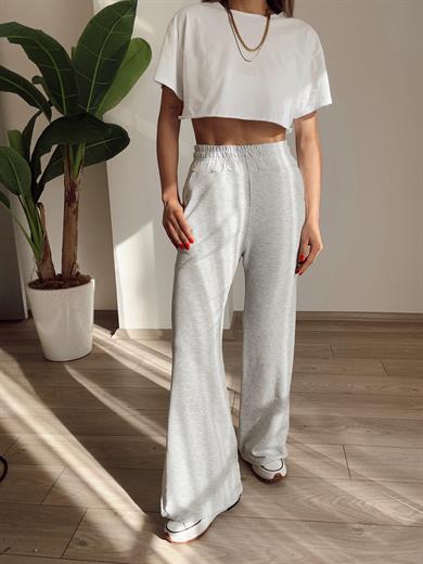 Beli Lastikli Gri Eşofman